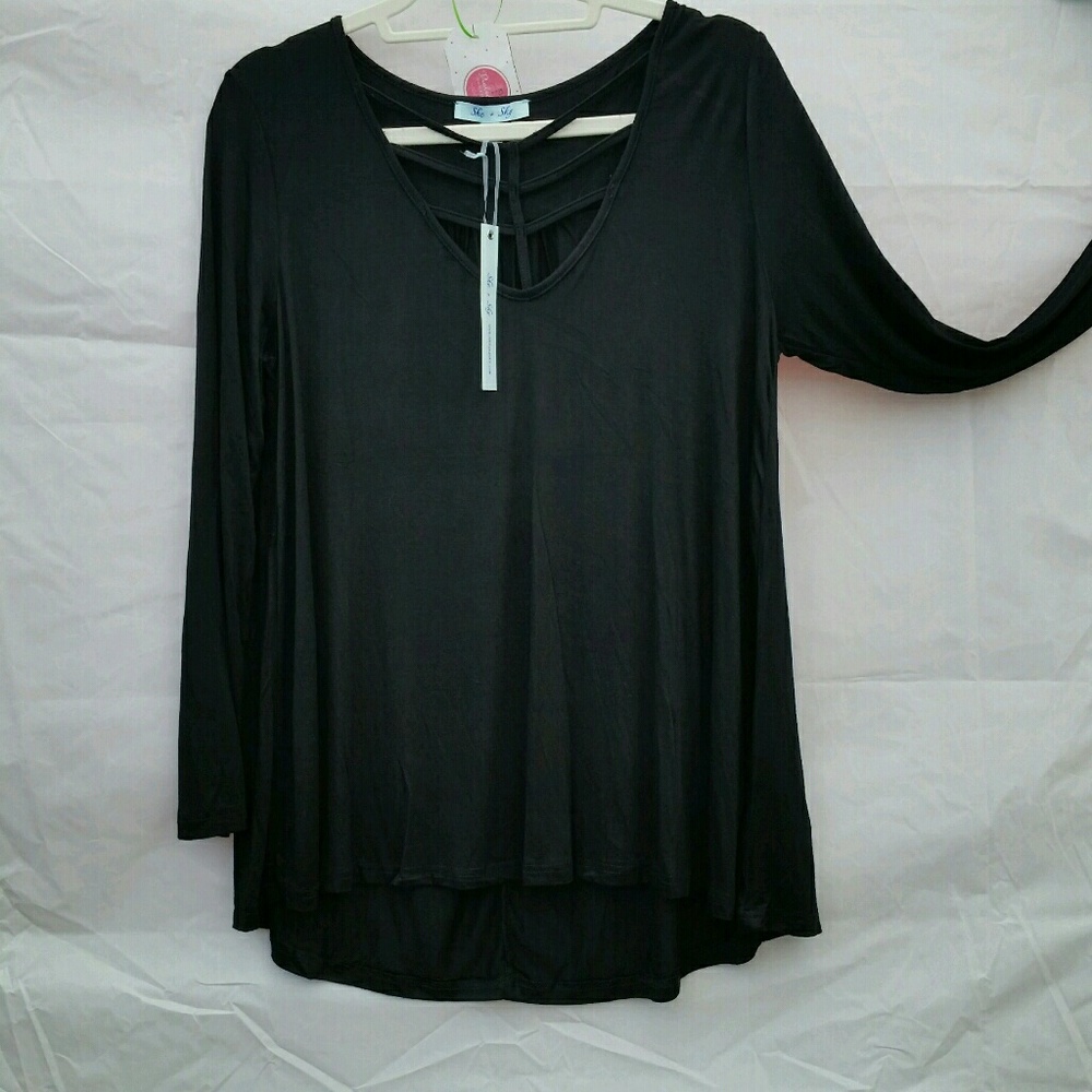 She and Sky long sleeve black shirt